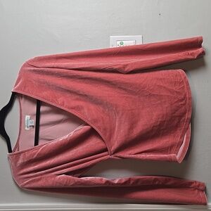 Sundance Pink Velvet Wrap Top